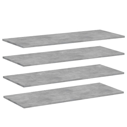 Wandschappen 4 st 100x40x1,5 cm bewerkt hout betongrijs