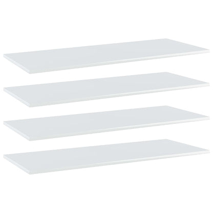 Wandschappen 4 st 100x40x1,5 cm bewerkt hout hoogglans wit