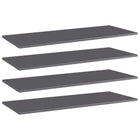 Wandschappen 4 stuks 100x40 cm spaanplaat hoogglans grijs