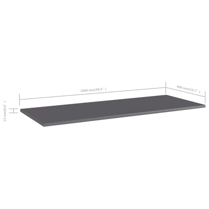Wandschappen 100X40X1,5 Cm Spaanplaat Hoogglans Grijs 4