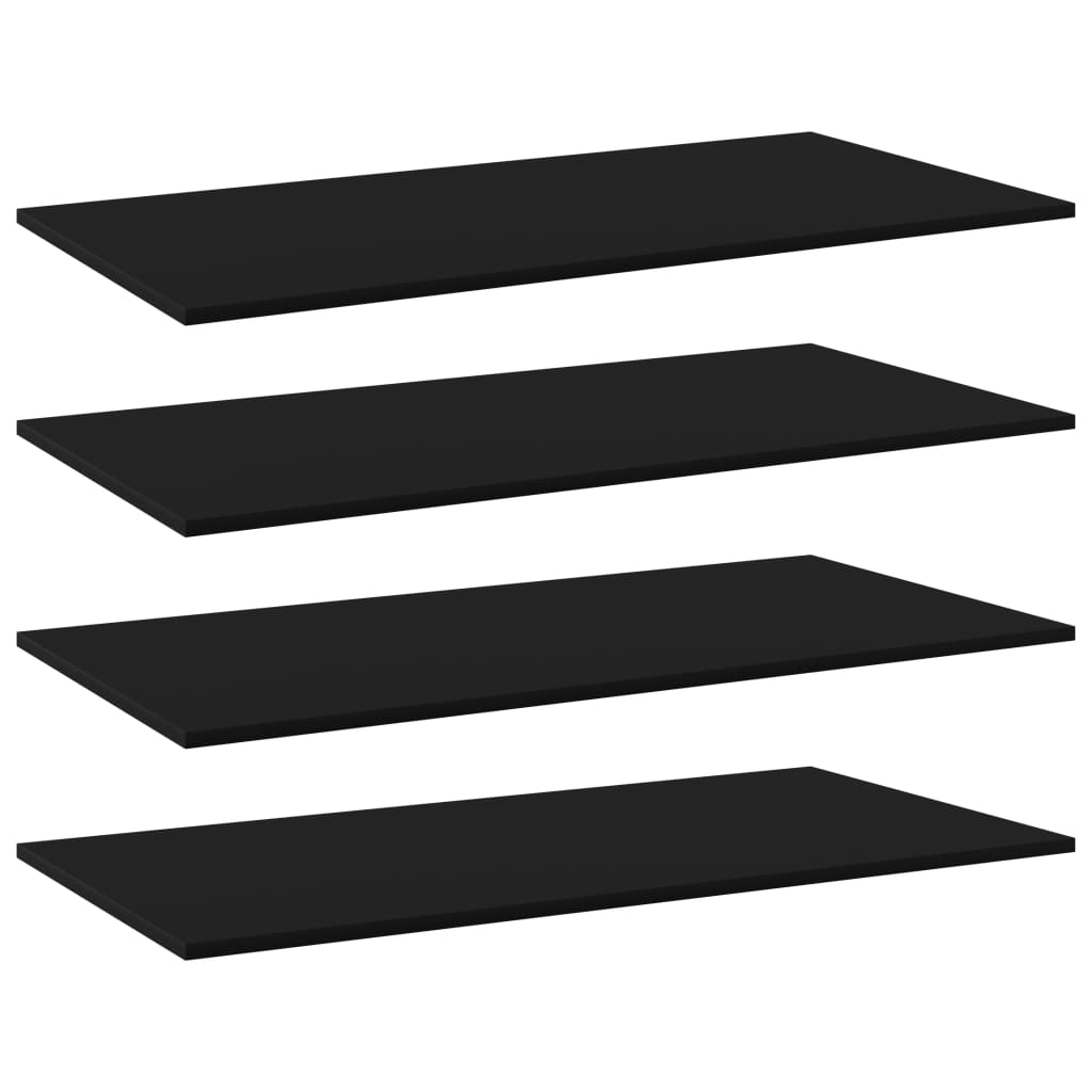 Wandschappen 4 st 100x50x1,5 cm spaanplaat zwart