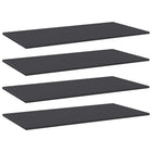 Wall shelves 4 Pcs 100x50x1.5 cm Chipboard Grey Grey 4