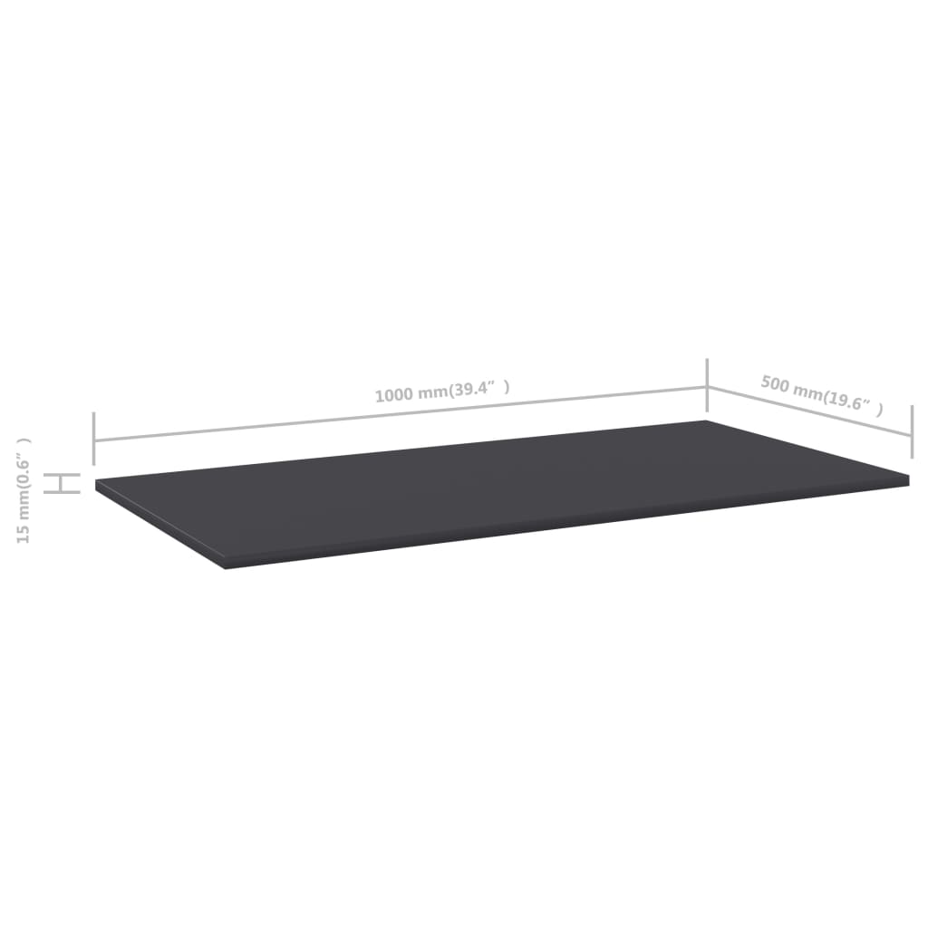 Wandschappen 4 St 100X50X1,5 Cm Spaanplaat Grijs Grijs 4