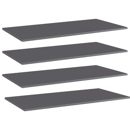 Wandschappen 4 st 100x50x1,5 cm spaanplaat hoogglans grijs
