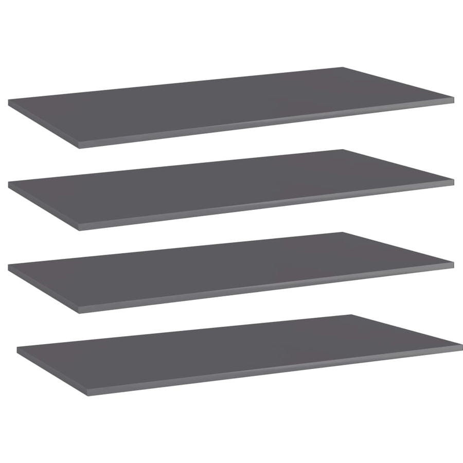 Wandschappen 4 st 100x50x1,5 cm spaanplaat hoogglans grijs