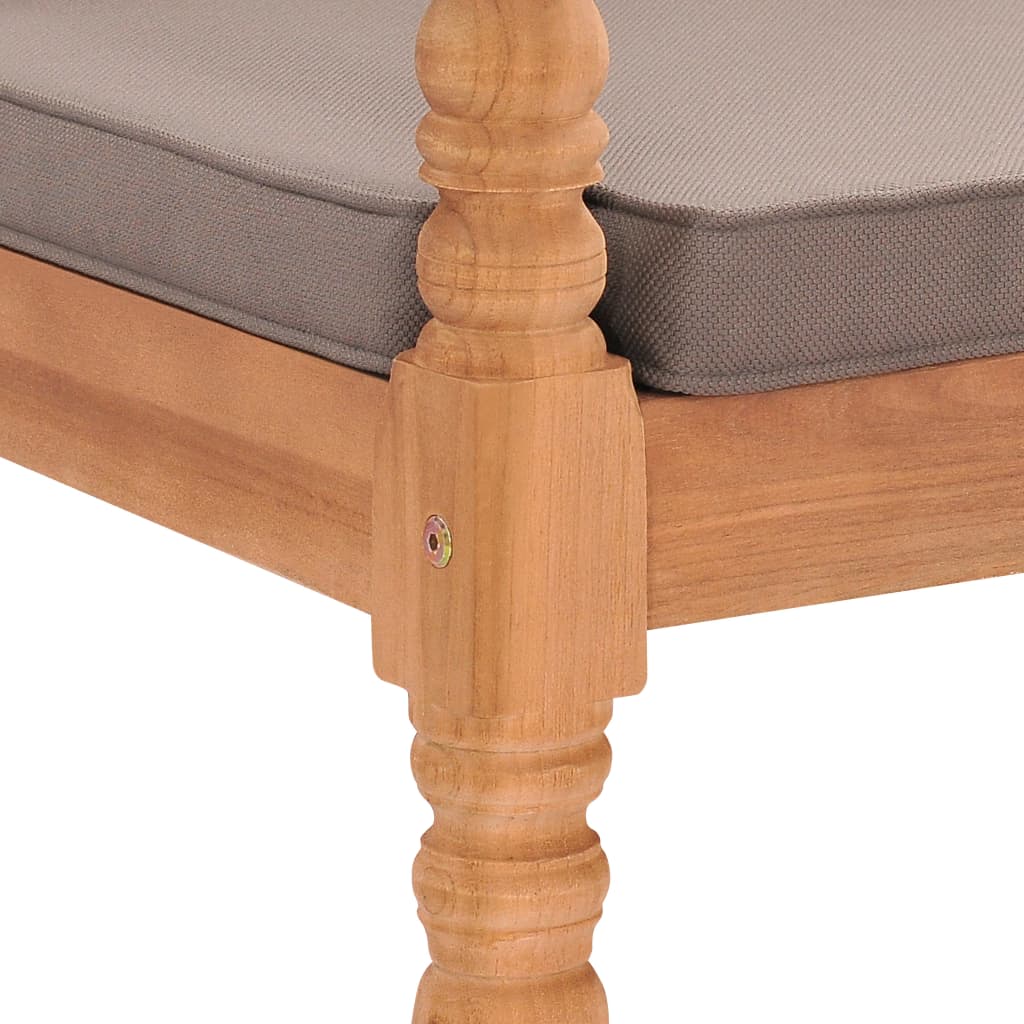 Stoelen Batavia 2 st met donkergrijze kussens massief teakhout