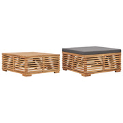 Tuintafel en voetensteun teakhout 70x70x31 cm