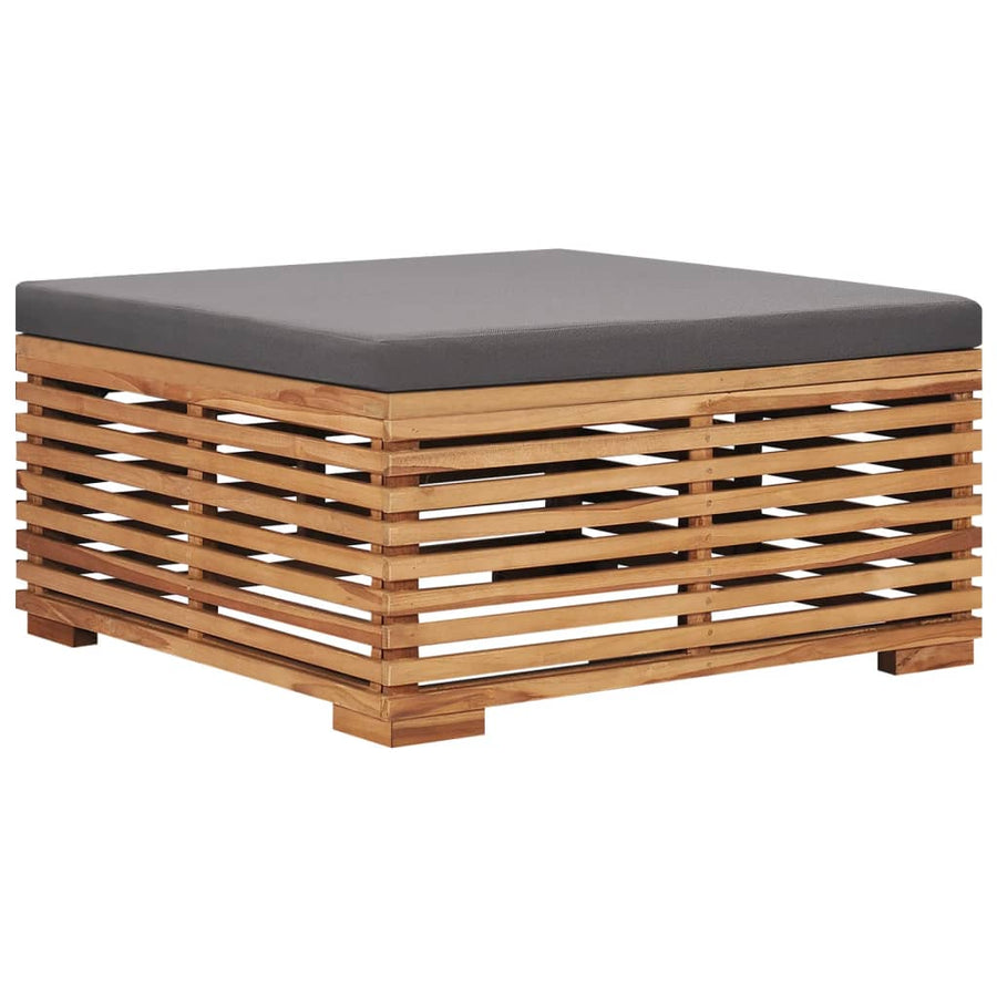 Tuintafel En Voetensteun Met Kussen Teakhout Donkergrijs table and footrest