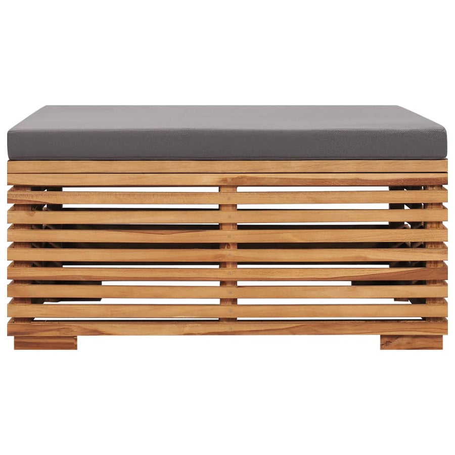 Tuintafel En Voetensteun Met Kussen Teakhout Donkergrijs table and footrest