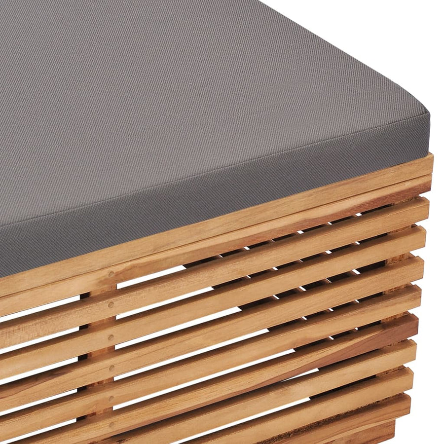 Tuintafel En Voetensteun Met Kussen Teakhout Donkergrijs table and footrest