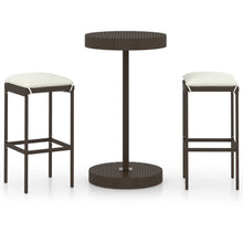 -Delige Tuinbarset Met Kussens Poly Rattan 3 Bruin