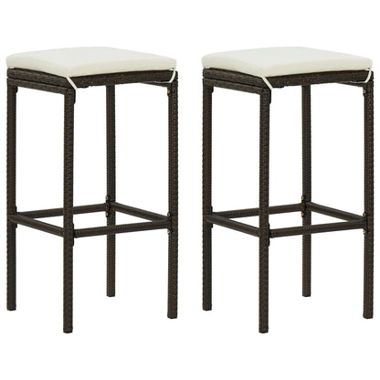 -Delige Tuinbarset Met Kussens Poly Rattan 3 Bruin