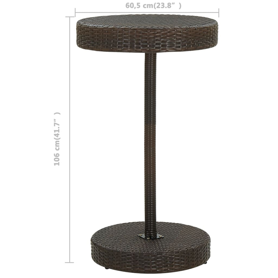 -Delige Tuinbarset Met Kussens Poly Rattan 3 Bruin