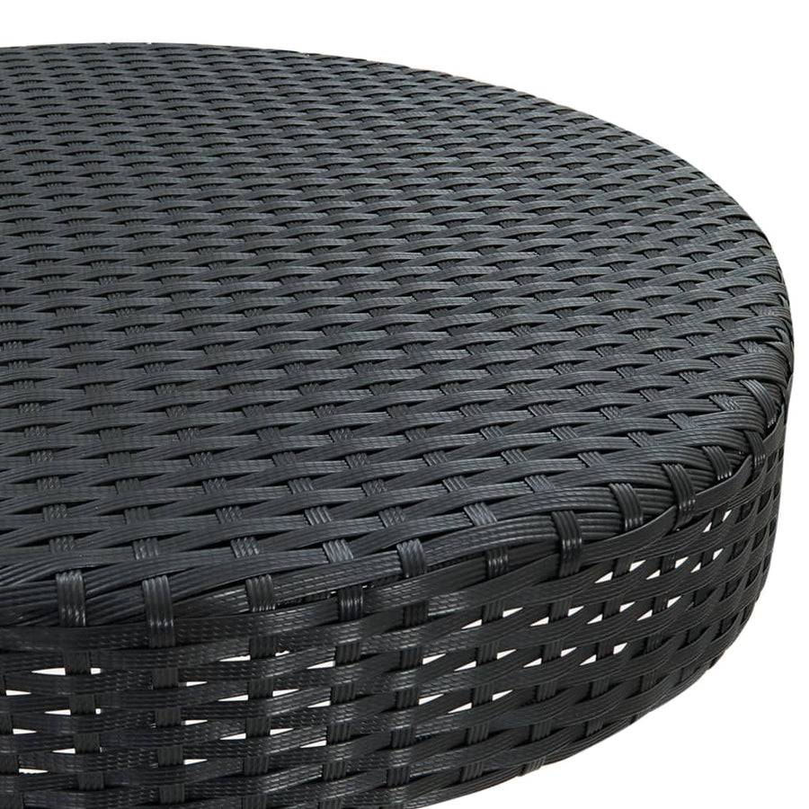 3-Delige Tuinbarset Met Kussens Poly Rattan Zwart