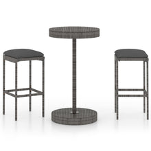-Delige Tuinbarset Met Kussens Poly Rattan 3 Grijs