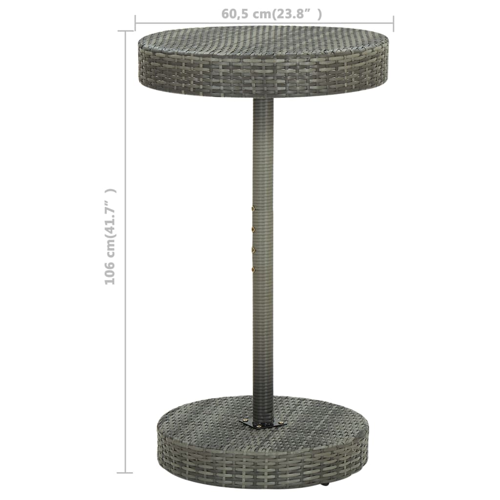 -Delige Tuinbarset Met Kussens Poly Rattan 3 Grijs