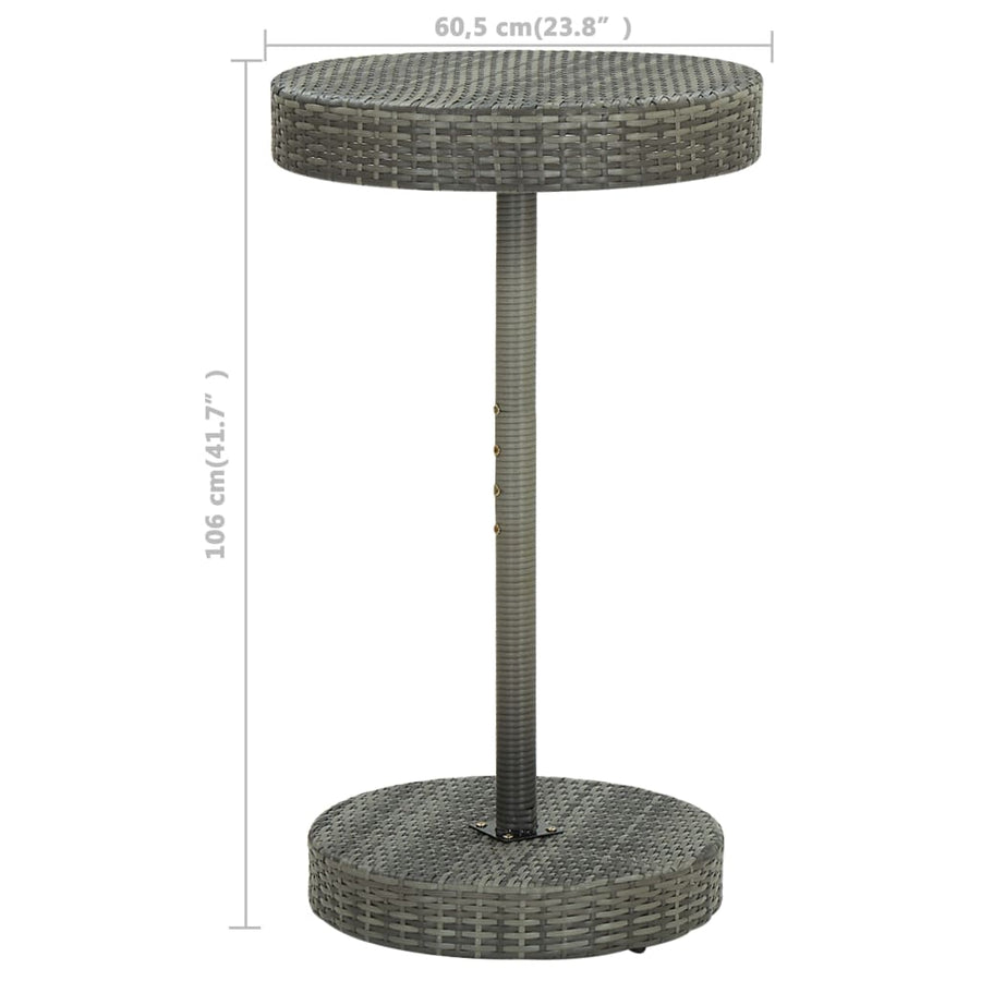 -Delige Tuinbarset Met Kussens Poly Rattan 3 Grijs