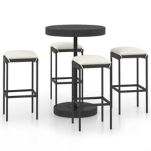 -Delige Tuinbarset Met Kussens Poly Rattan 5 Zwart