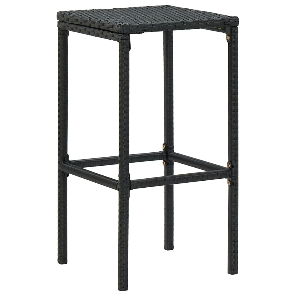 -Delige Tuinbarset Met Kussens Poly Rattan 5 Zwart