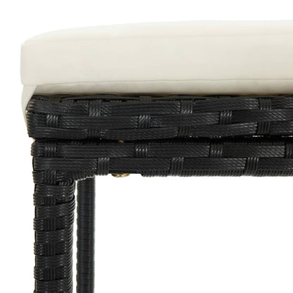 -Delige Tuinbarset Met Kussens Poly Rattan 5 Zwart