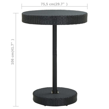 -Delige Tuinbarset Met Kussens Poly Rattan 5 Zwart