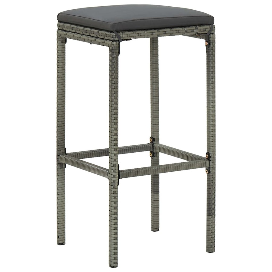 -Delige Tuinbarset Met Kussens Poly Rattan 5 Grijs