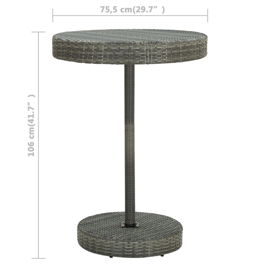 -Delige Tuinbarset Met Kussens Poly Rattan 5 Grijs
