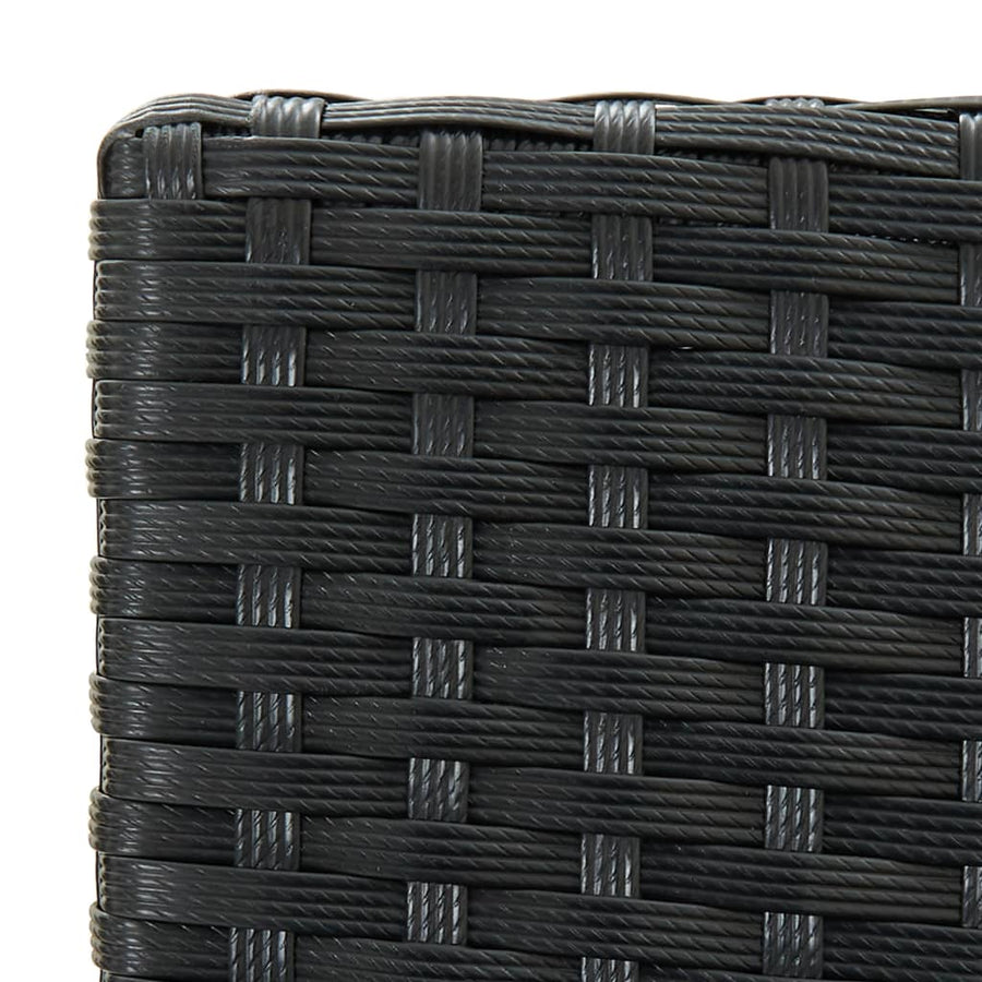 3-Delige Tuinbarset Met Kussens Poly Rattan Zwart