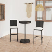 3-piece Outdoor Bar Set with Cushions Poly Rattan Black