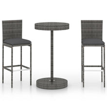 -Delige Tuinbarset Met Kussens Poly Rattan 3 Grijs