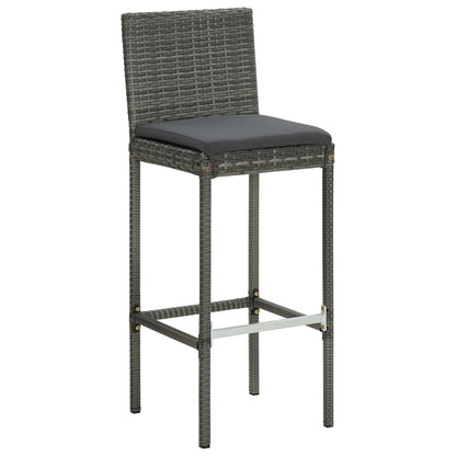 -Delige Tuinbarset Met Kussens Poly Rattan 3 Grijs