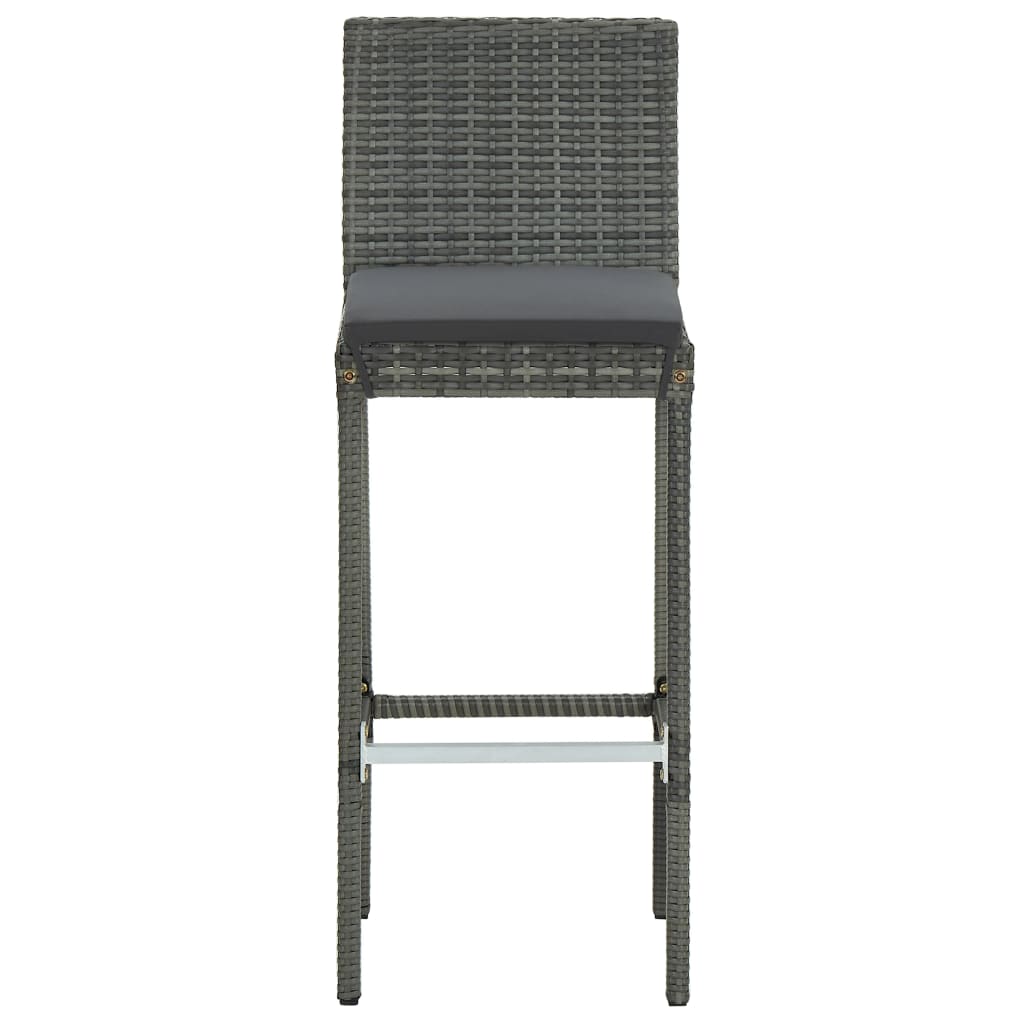 -Delige Tuinbarset Met Kussens Poly Rattan 3 Grijs