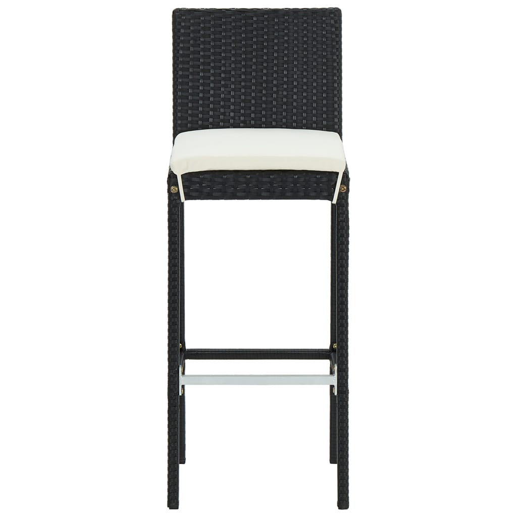 -Delige Tuinbarset Met Kussens Poly Rattan 5 Zwart