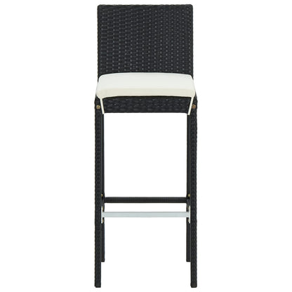 -Delige Tuinbarset Met Kussens Poly Rattan 5 Zwart
