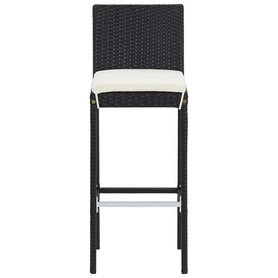 -Delige Tuinbarset Met Kussens Poly Rattan 5 Zwart