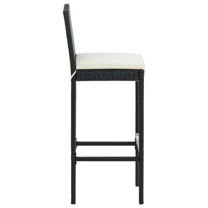 -Delige Tuinbarset Met Kussens Poly Rattan 5 Zwart