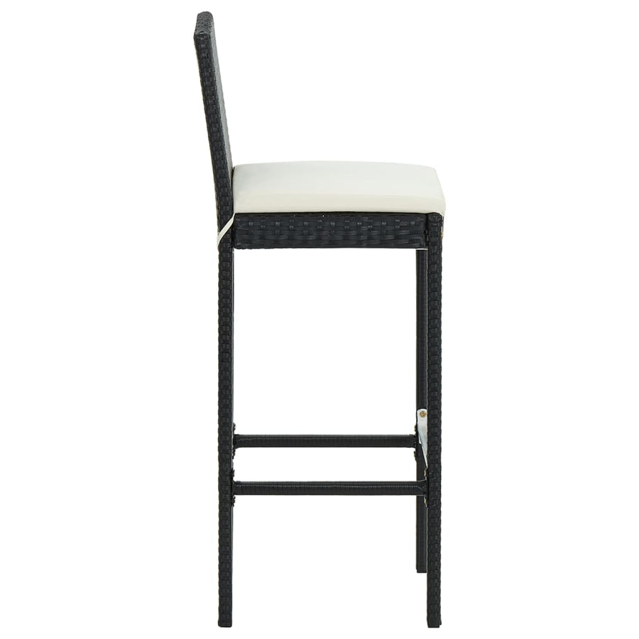 -Delige Tuinbarset Met Kussens Poly Rattan 5 Zwart