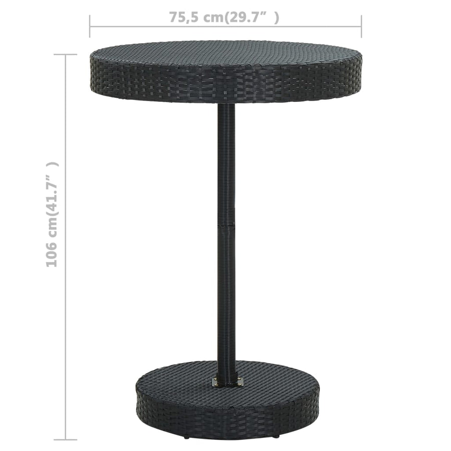 -Delige Tuinbarset Met Kussens Poly Rattan 5 Zwart