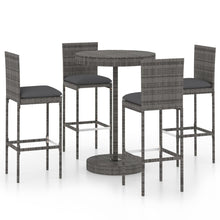 -Delige Tuinbarset Met Kussens Poly Rattan 5 Grijs