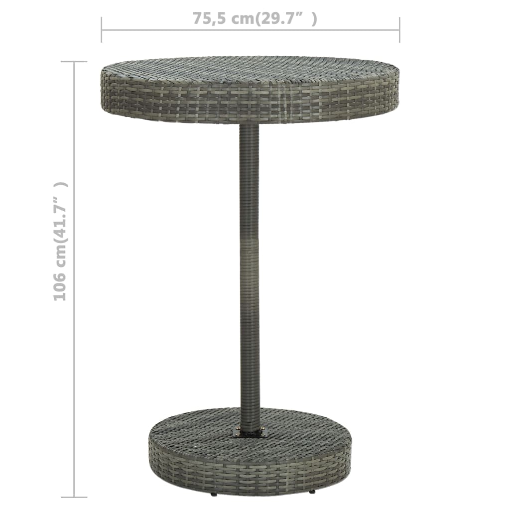 -Delige Tuinbarset Met Kussens Poly Rattan 5 Grijs