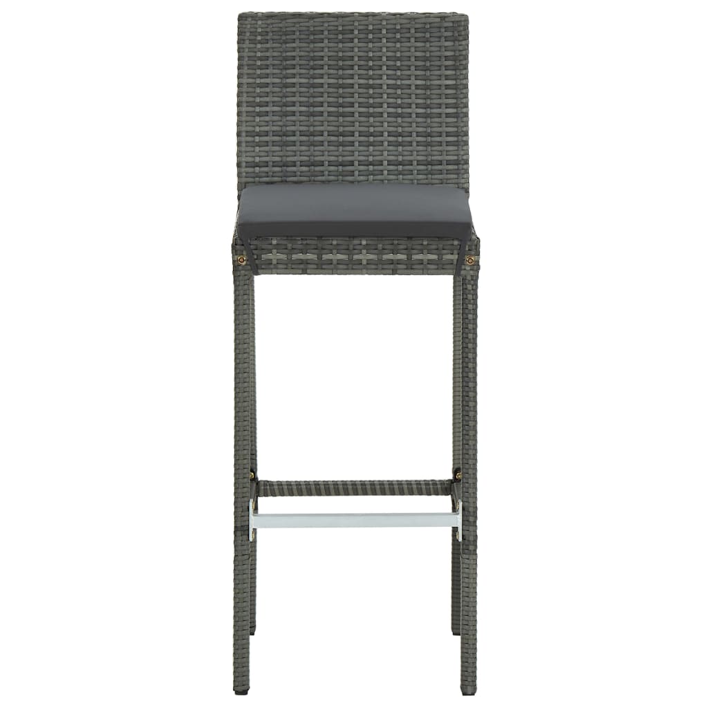 -Delige Tuinbarset Met Kussens Poly Rattan 5 Grijs