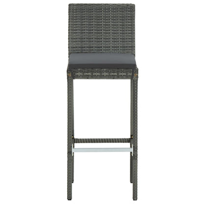 -Delige Tuinbarset Met Kussens Poly Rattan 5 Grijs