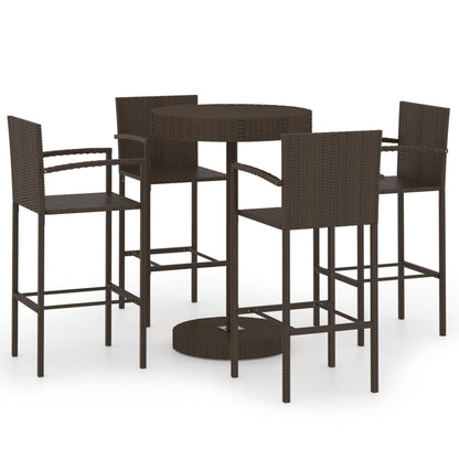 -Delige Tuinbarset Poly Rattan 5 Bruin