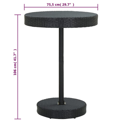 -Delige Tuinbarset Poly Rattan 5 Zwart