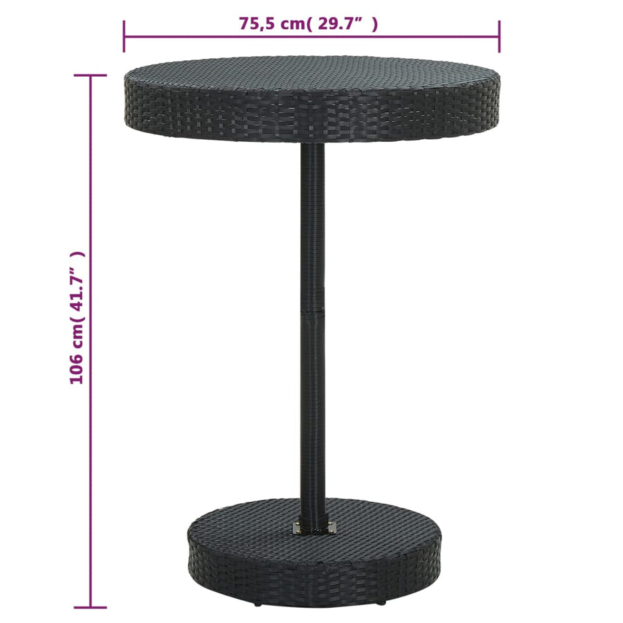 -Delige Tuinbarset Poly Rattan 5 Zwart