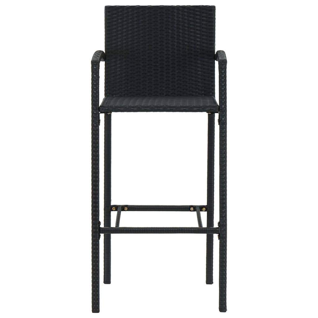 -Delige Tuinbarset Poly Rattan 5 Zwart
