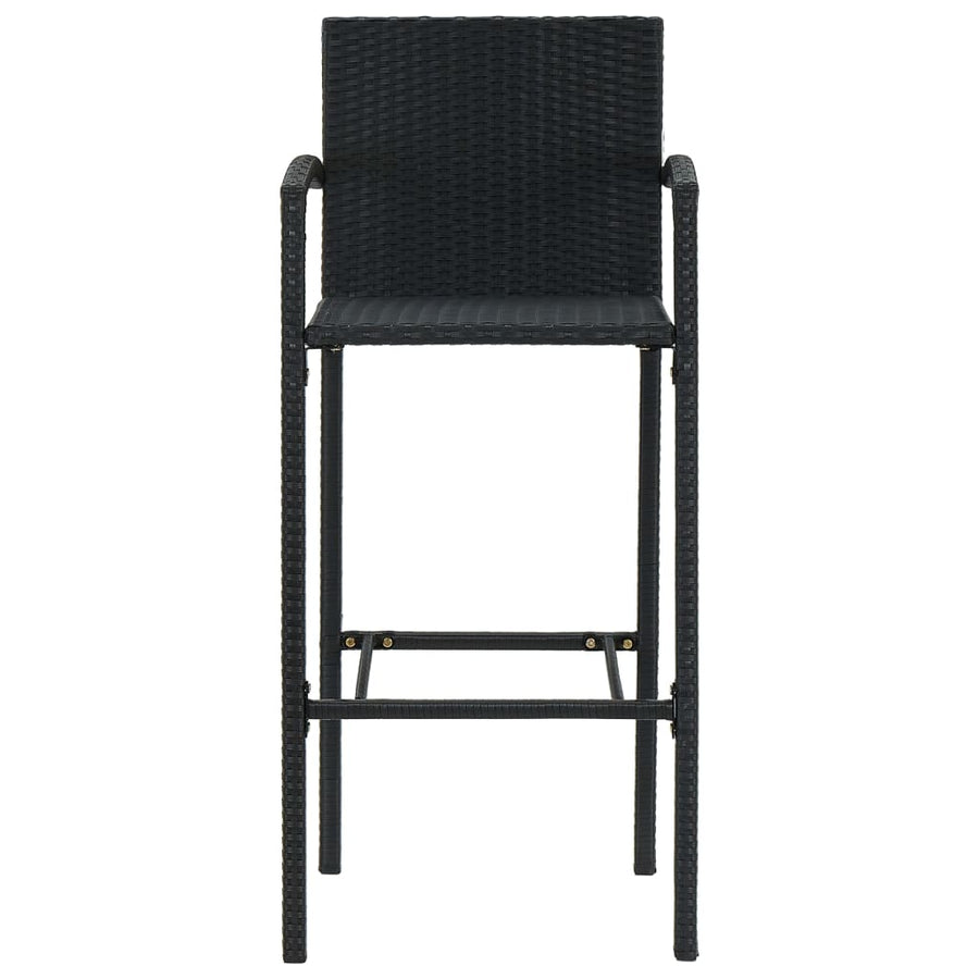 -Delige Tuinbarset Poly Rattan 5 Zwart
