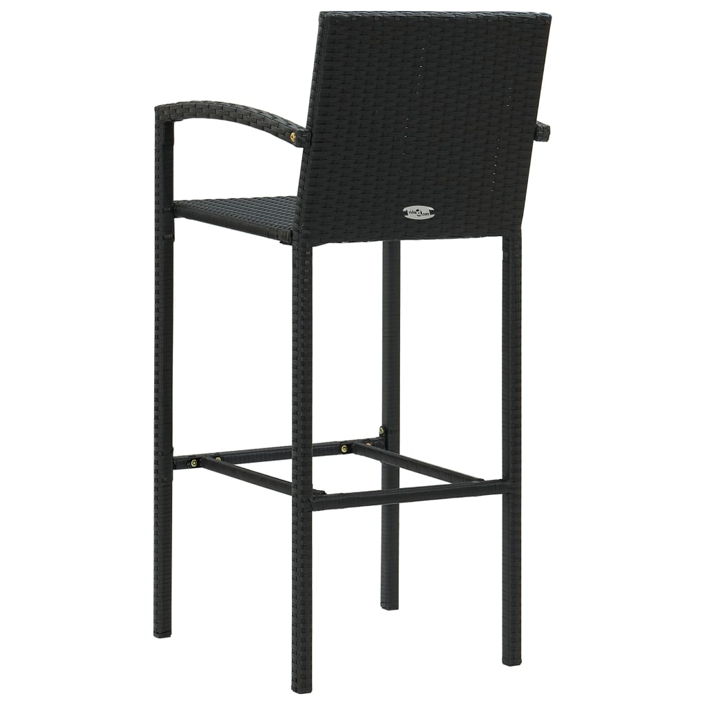 -Delige Tuinbarset Poly Rattan 5 Zwart