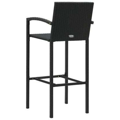 -Delige Tuinbarset Poly Rattan 5 Zwart