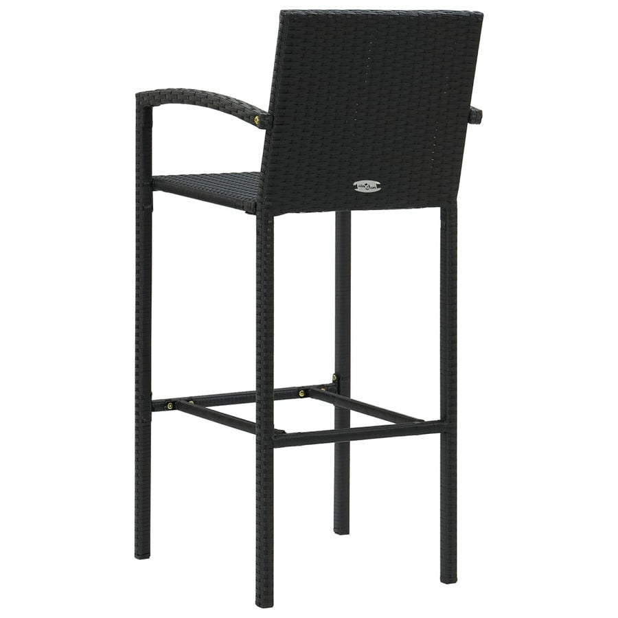 -Delige Tuinbarset Poly Rattan 5 Zwart